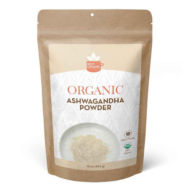 Organic Ashwagandha Powder - 100% USDA Organic - Non-GMO, Kosher - Natural Refreshment.