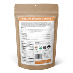 SPICY ORGANIC Cinnamon Sticks - 100% USDA Certified Organic - With Strong Aroma, Ideal For Cooking & Baking.