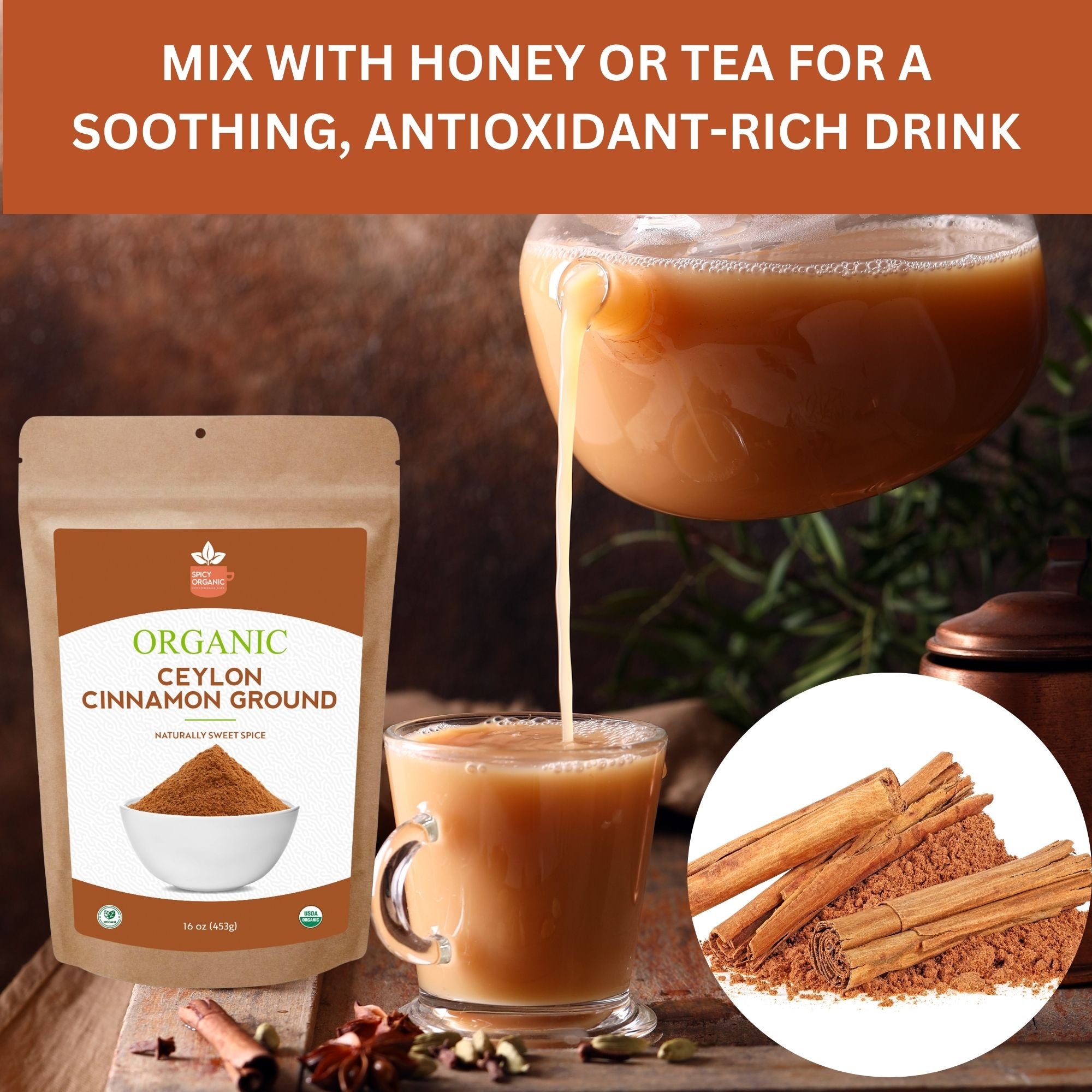 Organic Ceylon Cinnamon Powder – Premium Ground True Cinnamon from Sri ...