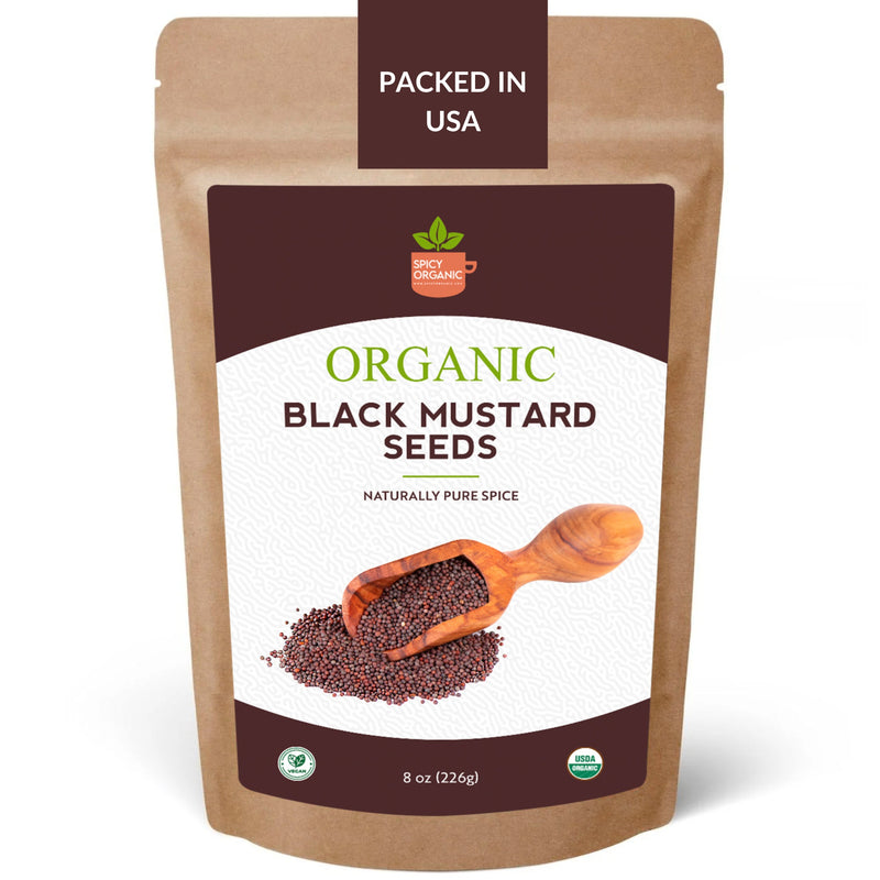 Organic Black Mustard Seeds - USDA Certified Organic - Ideal for Planting & Pickling - Dry, High-Quality Brown Mustard Seeds - Gluten-Free, Non-GMO, and Kosher