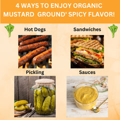 Organic Indian Yellow Mustard Seed Powder- Certified USDA Organic - Ground from Dried Organic Seeds