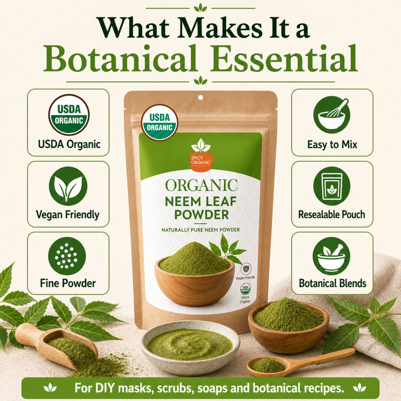 Organic Neem Powder | USDA Certified Organic- India Origin | Spicy Organic