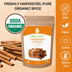 Organic Cassia Cinnamon Sticks – Bold & Spicy Whole Cinnamon, USDA Certified