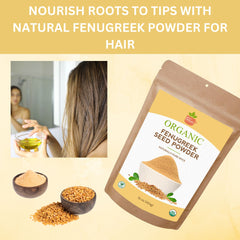 Organic Fenugreek Powder - USDA Certified - Methi Seeds Powder for Cooking - Your Route to Healthy Hair Growth