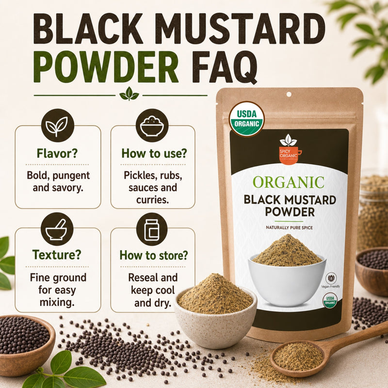 Organic Black Mustard Powder | USDA Certified Organic | India Origin ...