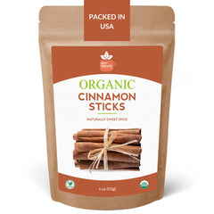 Organic Ceylon Cinnamon Sticks – 3.5-Inch True Cinnamon Quills from Sri Lanka, USDA Organic & Kosher Certified, Non-GMO, Premium for Baking, Beverages & Crafts