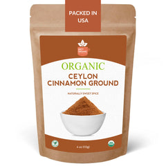 Organic Ceylon Cinnamon Powder – Premium Ground True Cinnamon from Sri Lanka, USDA Organic & Kosher Certified, Non-GMO, Gluten-Free