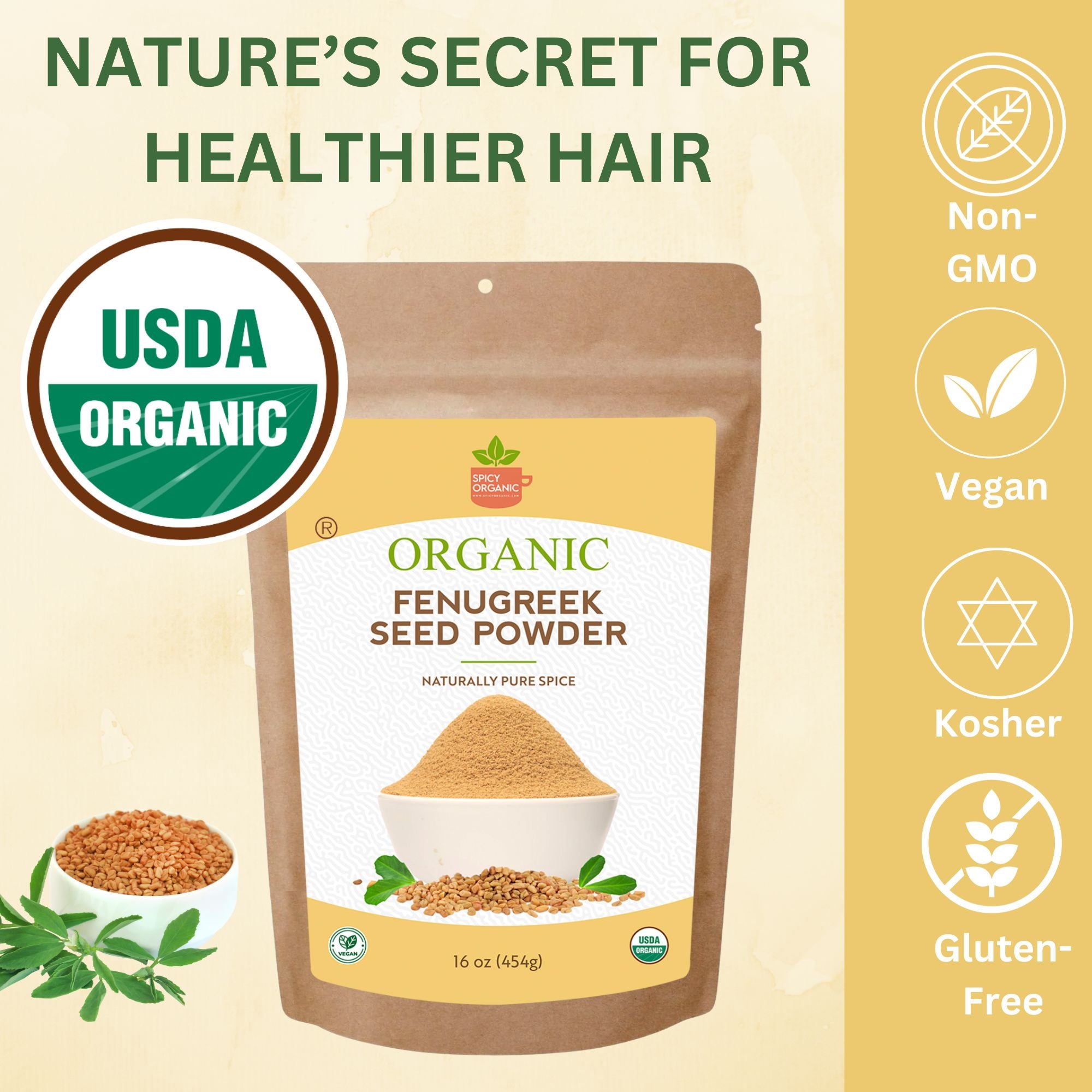 Fun Greek Powder Organic Fenugreek Powder | Spicy Organic