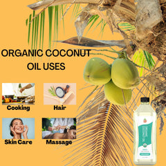 SPICY ORGANIC Pure Organic Coconut Oil. USDA Certified Organic Coconut Oil for Cooking, Hair, and Skin Care – 34 Fl Oz.