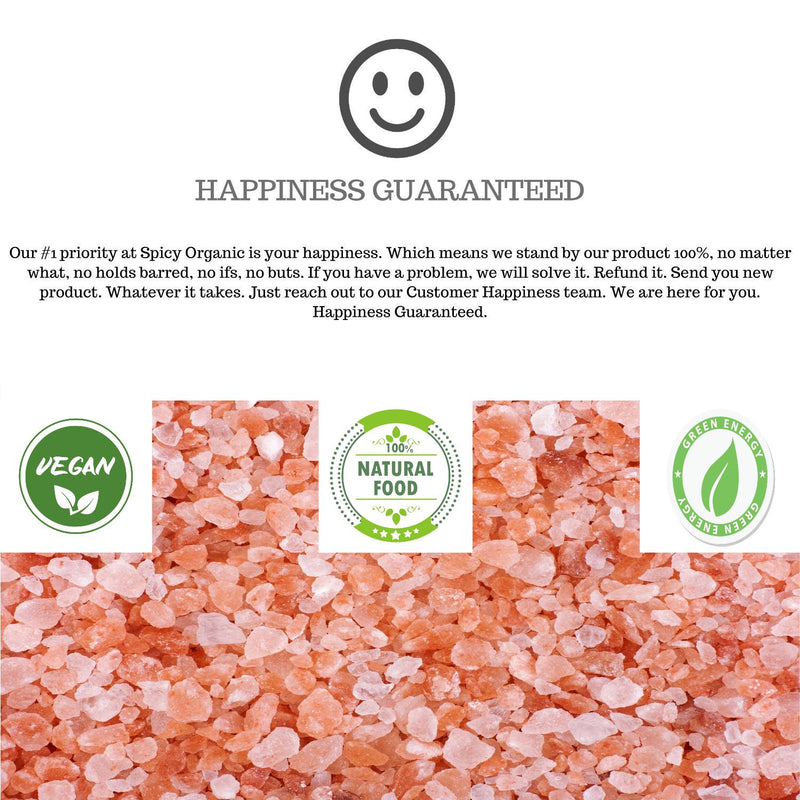 SPICY ORGANIC Natural Himalayan Pink Salt - Non-GMO, Kosher - Rich in 84 Minerals and Elements..