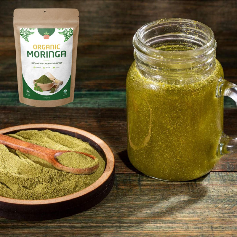 Organic Moringa Powder - Superfood Boost for Smoothies, Tea, and Cooking - Rich in Vitamins and Minerals