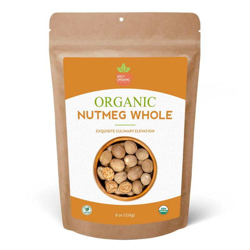 Organic Whole Nutmeg – Certified USDA Organic - Enhance Sweet Treats, Beverages, Baking, Soups, Sauces, Stews, and Vegetable Dishes